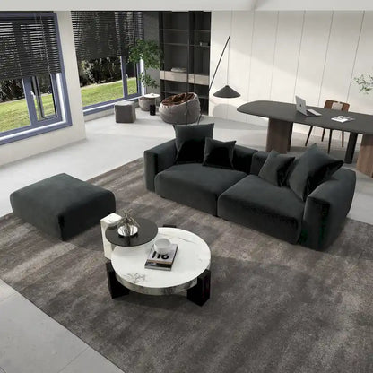 102 Oversized Corduroy Modular Sofa Reversible Couch with Ottoman