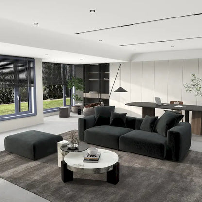 102 Oversized Corduroy Modular Sofa Reversible Couch with Ottoman