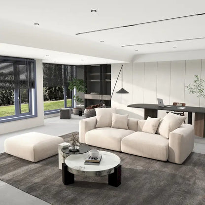 102 Oversized Corduroy Modular Sofa Reversible Couch with Ottoman