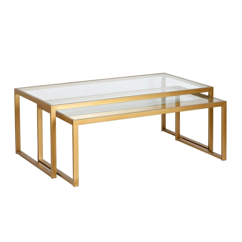 Silver Orchid Goetz Blackened Bronze Nested Coffee Table
