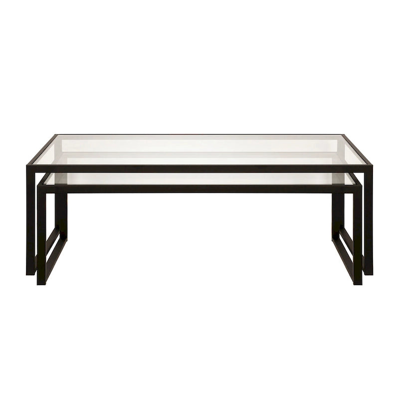 Silver Orchid Goetz Blackened Bronze Nested Coffee Table