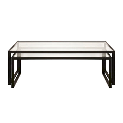 Silver Orchid Goetz Blackened Bronze Nested Coffee Table