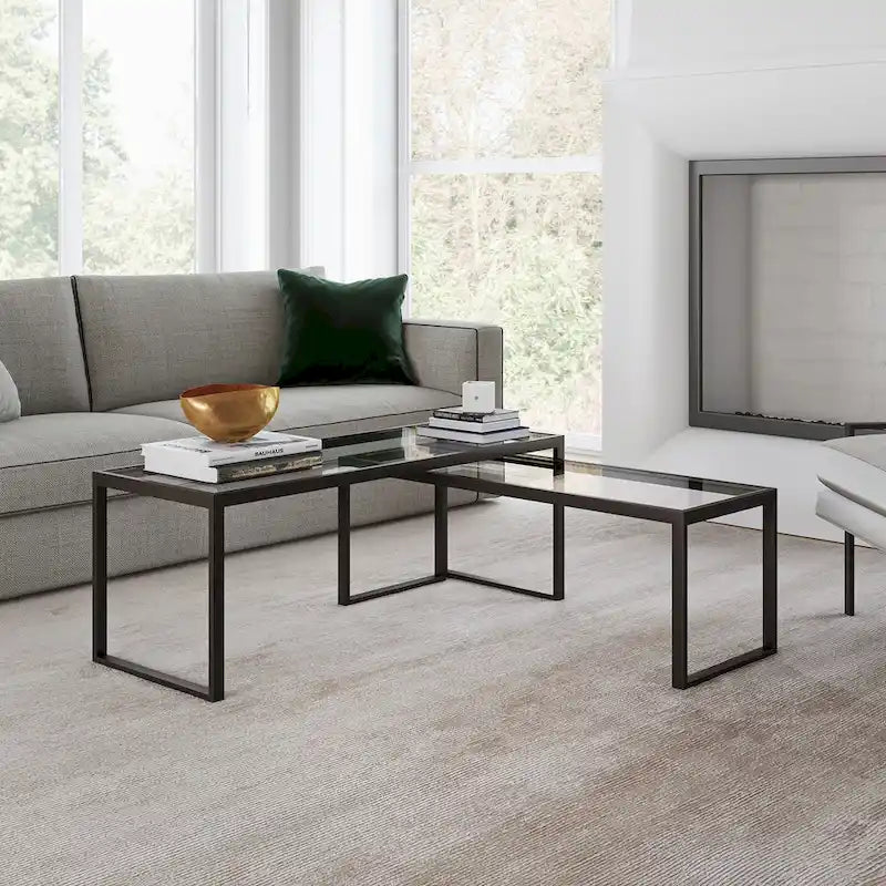 Silver Orchid Goetz Blackened Bronze Nested Coffee Table
