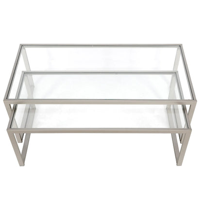 Silver Orchid Goetz Blackened Bronze Nested Coffee Table