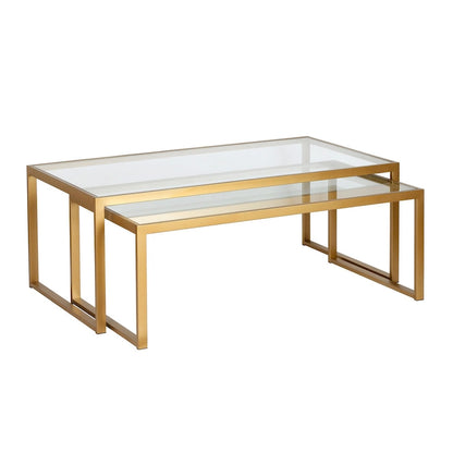 Silver Orchid Goetz Blackened Bronze Nested Coffee Table