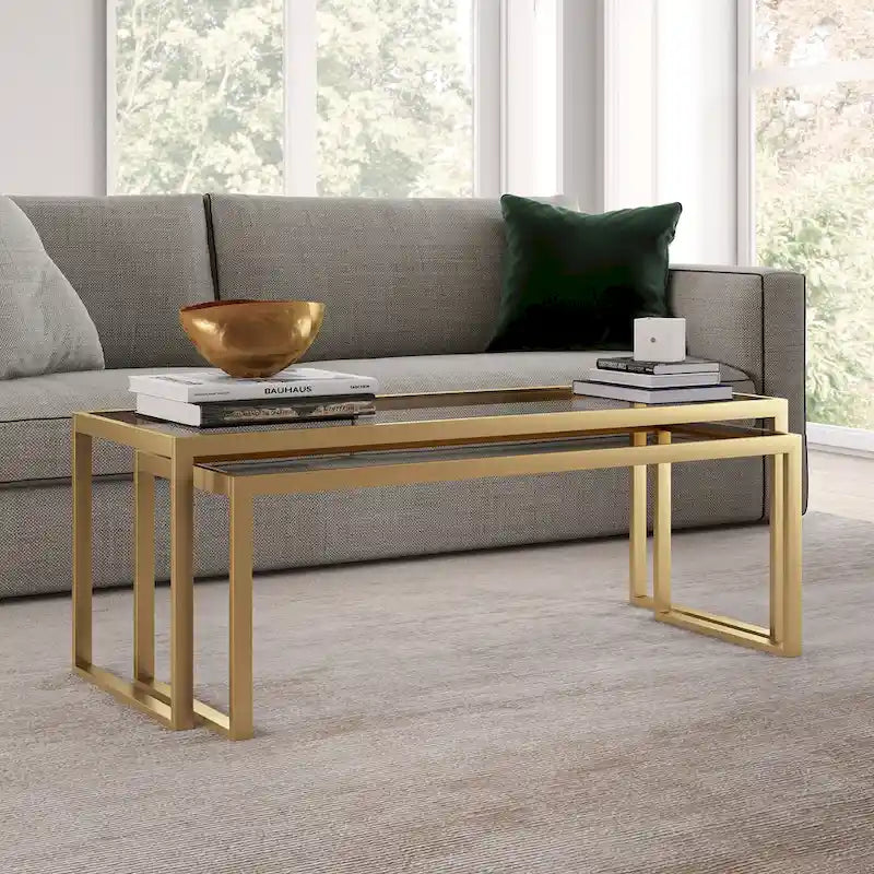 Silver Orchid Goetz Blackened Bronze Nested Coffee Table