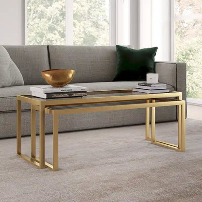 Silver Orchid Goetz Blackened Bronze Nested Coffee Table