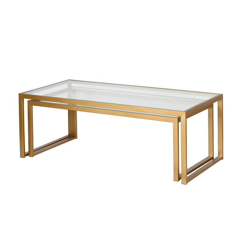 Silver Orchid Goetz Blackened Bronze Nested Coffee Table