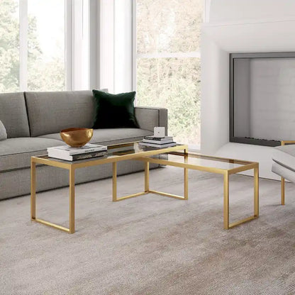 Silver Orchid Goetz Blackened Bronze Nested Coffee Table