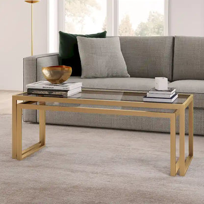 Silver Orchid Goetz Blackened Bronze Nested Coffee Table