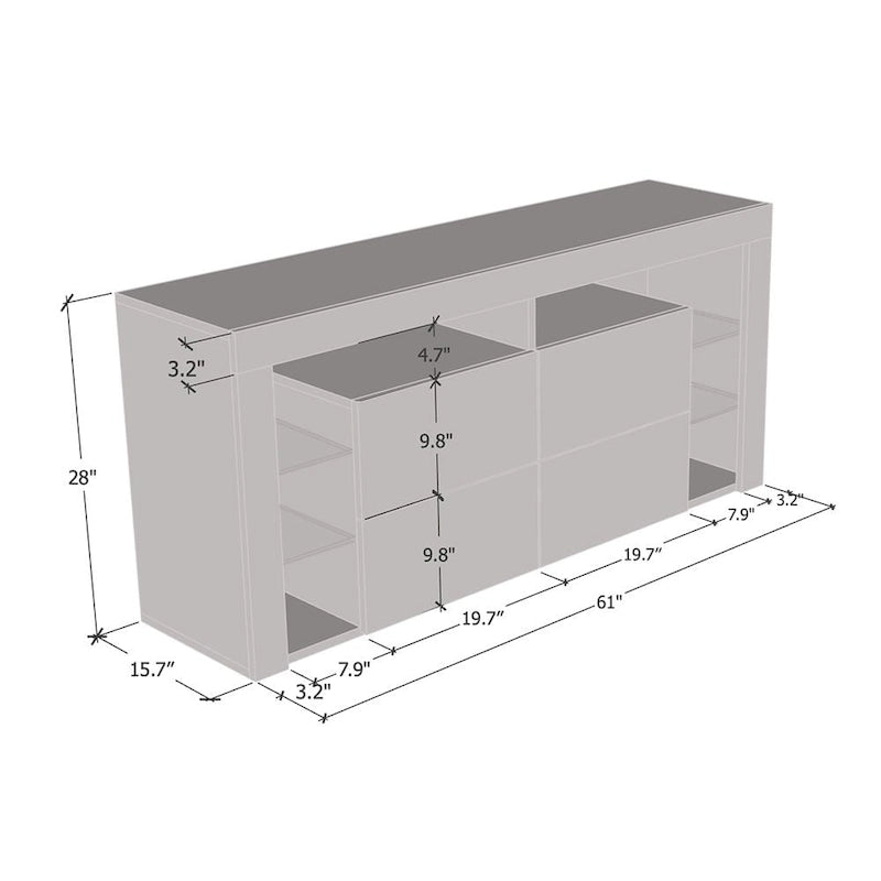 Meble Furniture Minelli Modern 61-inch Glossy TV Stand