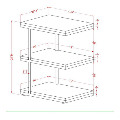 Jolle Contemporary 19-inch Wood 2-Shelf Side Table by Furniture of America