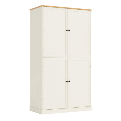 40.2x20x71.3 High Freestanding Kitchen Pantry Large Cupboard Storage Cabinet with 2 Drawers 2 Adjustable Shelves 8 Door Shelves