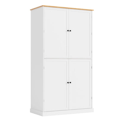 40.2x20x71.3 High Freestanding Kitchen Pantry Large Cupboard Storage Cabinet with 2 Drawers 2 Adjustable Shelves 8 Door Shelves
