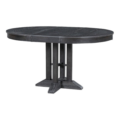 5-Piece Dining Set Extendable Round Table and 4 Upholstered Chairs Farmhouse Dining Set