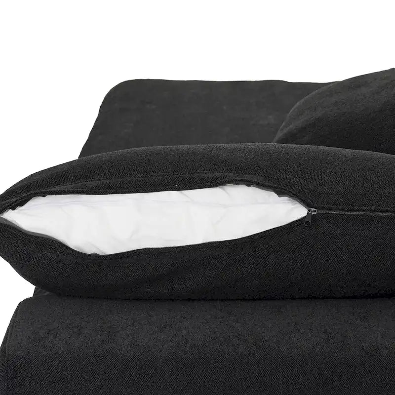 160.6 Modern Linen Sectional Sofa4-seater Modular Couch with Storage Ottoman for Living Room.