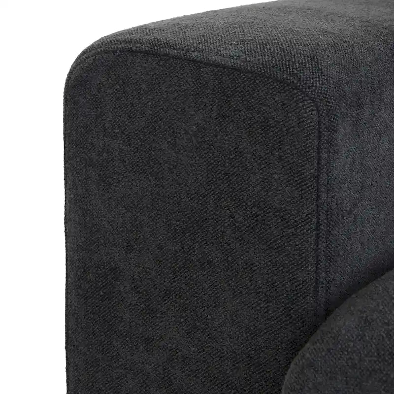 160.6 Modern Linen Sectional Sofa4-seater Modular Couch with Storage Ottoman for Living Room.