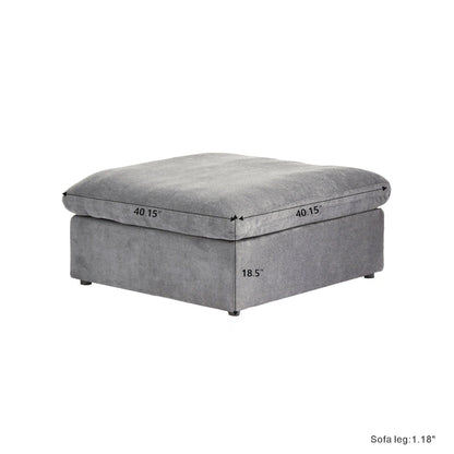 160.6 Modern Linen Sectional Sofa4-seater Modular Couch with Storage Ottoman for Living Room.