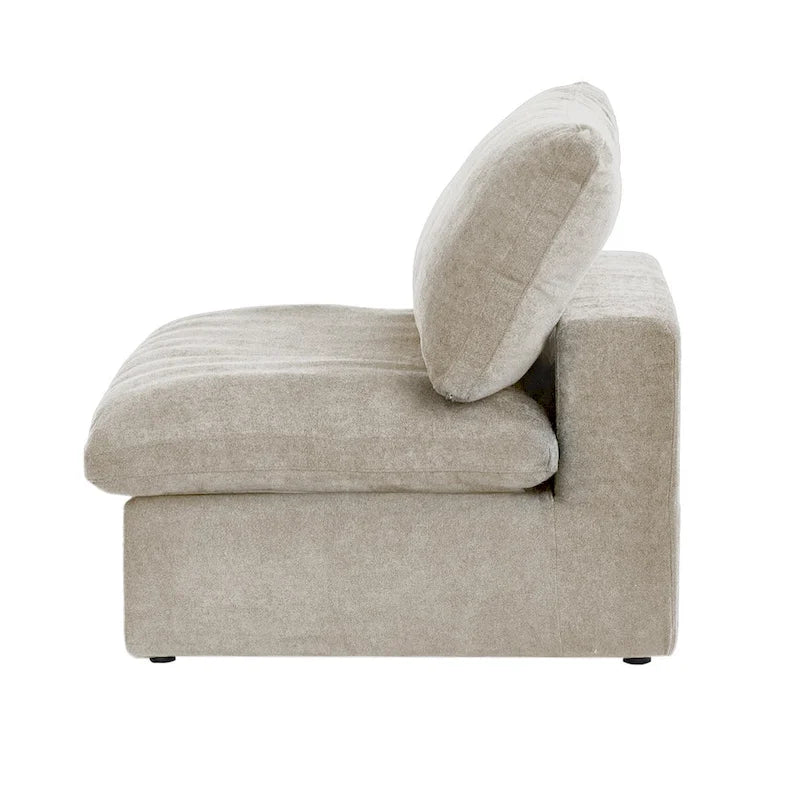 160.6 Modern Linen Sectional Sofa4-seater Modular Couch with Storage Ottoman for Living Room.