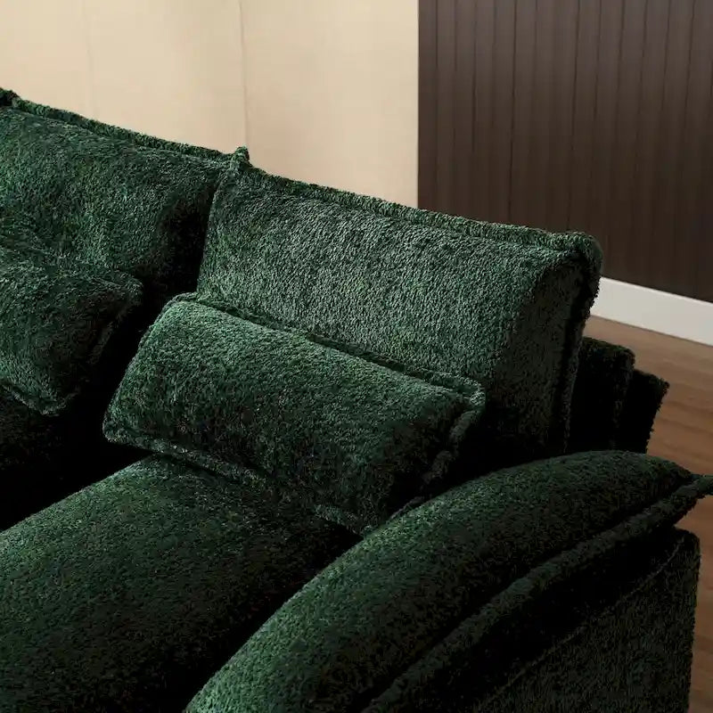 Ouyessir Large Chenille Fabric U-shaped Sectional Sofa with Cushions
