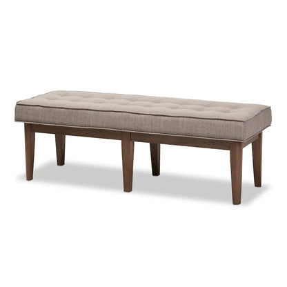 Mid-Century Fabric Button-Tufted Bench by Baxton Studio
