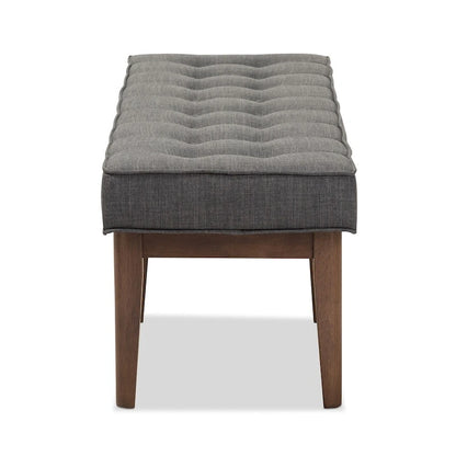 Mid-Century Fabric Button-Tufted Bench by Baxton Studio
