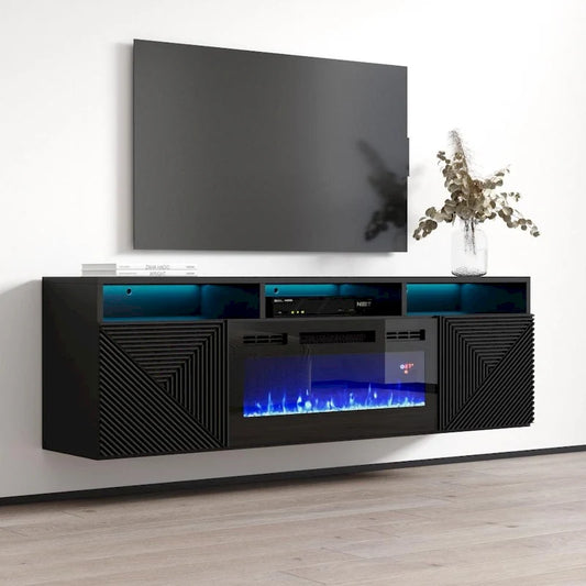 Giza EF Wall Mounted Electric Fireplace Modern 63 TV Stand