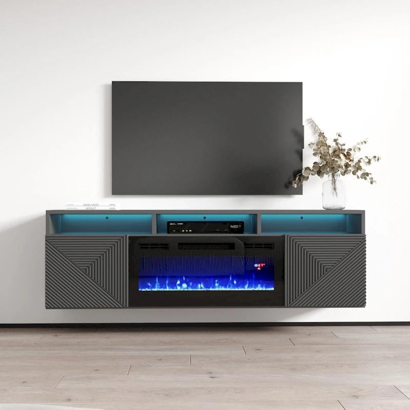 Giza EF Wall Mounted Electric Fireplace Modern 63 TV Stand