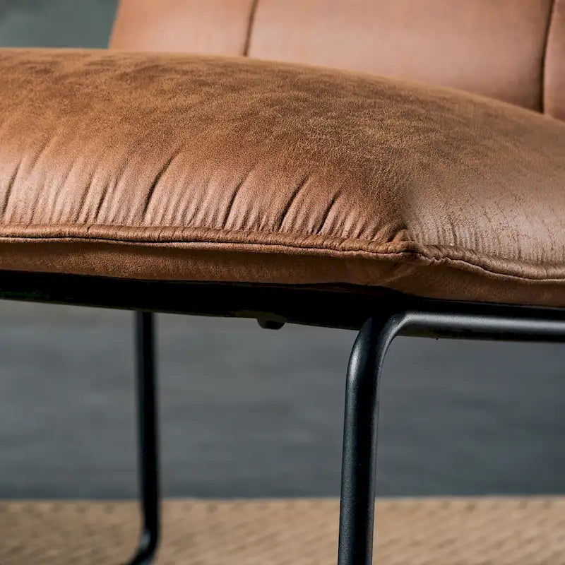 OVIOS Mid-Century Suede Fabric Armless Accent Chair