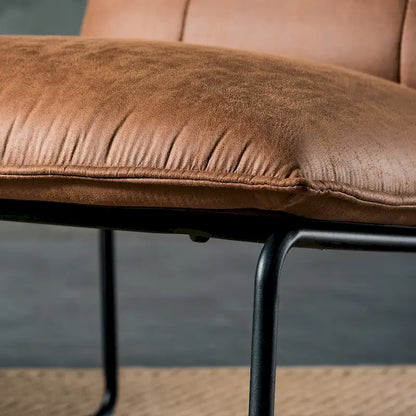 OVIOS Mid-Century Suede Fabric Armless Accent Chair