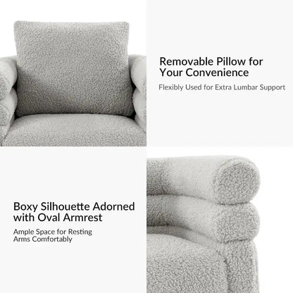 Rosa Modern Boucle Swivel Chair with Pillow Set of 2 by HULALA HOME