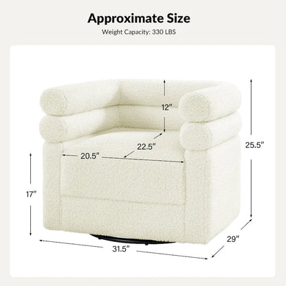 Rosa Modern Boucle Swivel Chair with Pillow Set of 2 by HULALA HOME