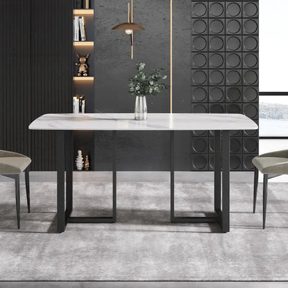 63 inch Modern White Rectangular Dining Table