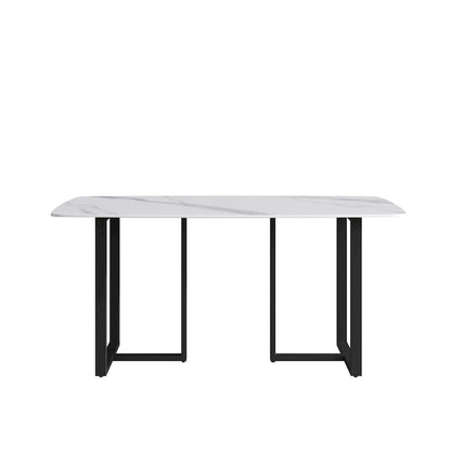 63 inch Modern White Rectangular Dining Table