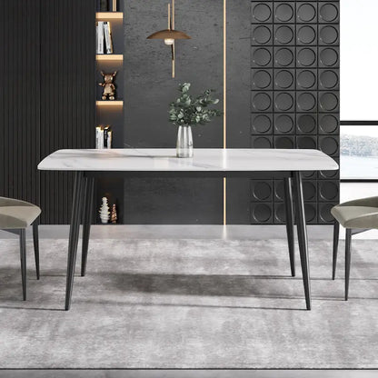 63 inch Modern White Rectangular Dining Table