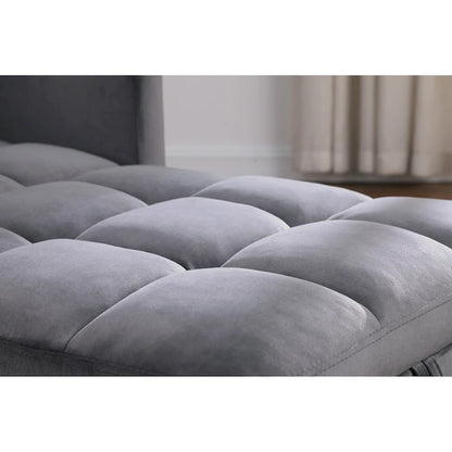 3-in-1 Convertible Sleeper Sofa Lounge Chair Bed, Black