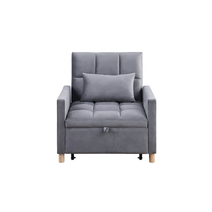 3-in-1 Convertible Sleeper Sofa Lounge Chair Bed, Black