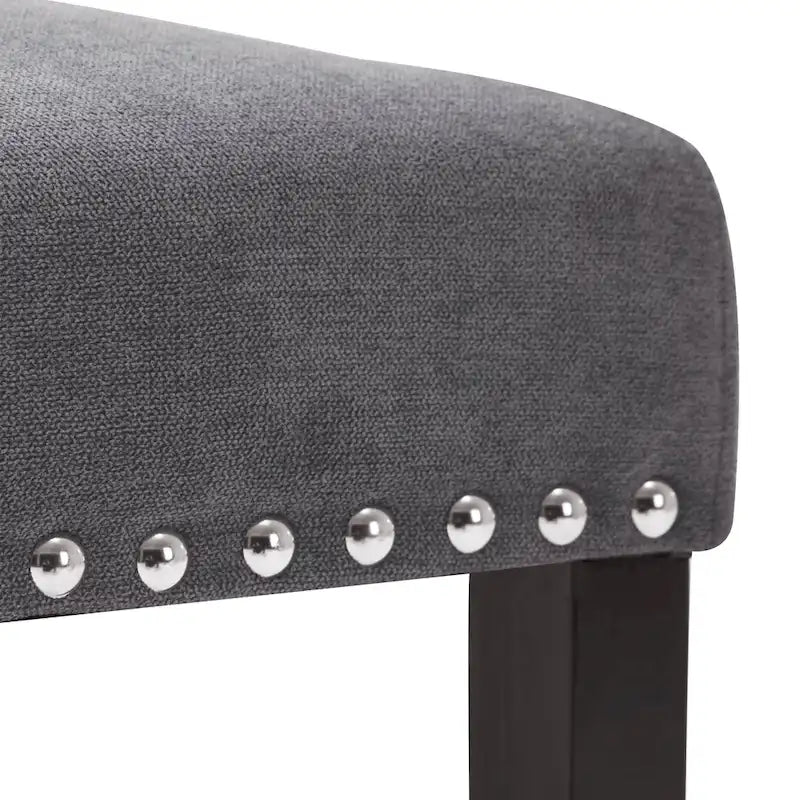 Fabric Upholstered Nailhead Trim Parsons Dining Chairs Terry Cloth Set of 2
