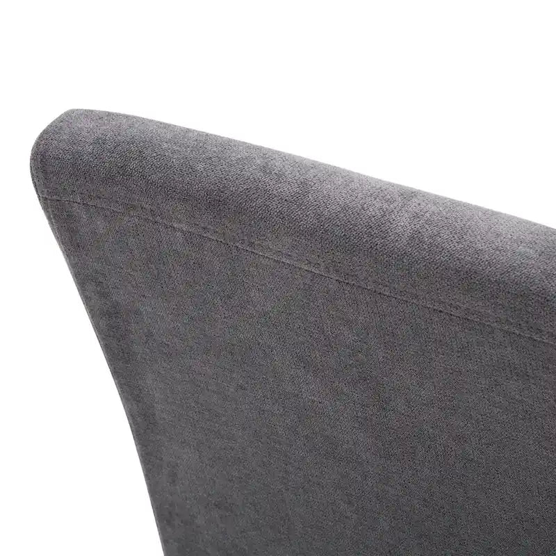 Fabric Upholstered Nailhead Trim Parsons Dining Chairs Terry Cloth Set of 2