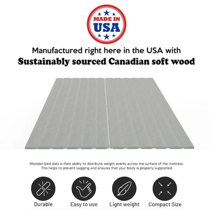 0.75 Vertical Heavy Duty Mattress Support Wooden Slats with Cover.