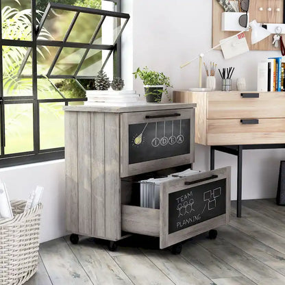 Brett Rustic Grey Oak 2-Drawer File Cabinet by Furniture of America