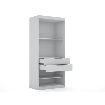 Mulberry 2 Sectional Modern Wardrobe Closet with 4 Drawers