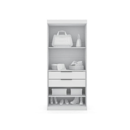 Mulberry 2 Sectional Modern Wardrobe Closet with 4 Drawers