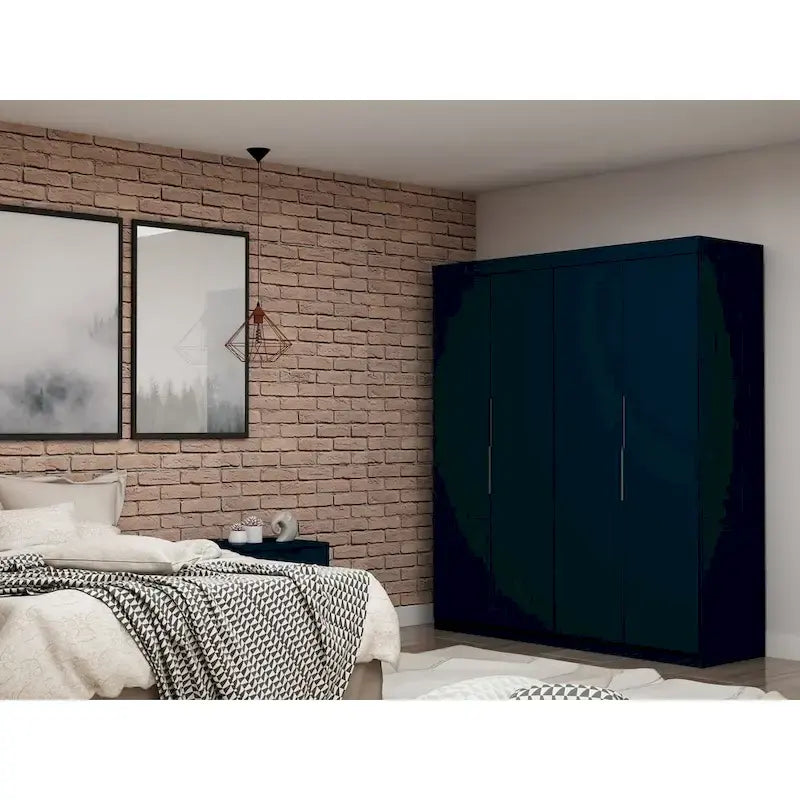 Mulberry 2 Sectional Modern Wardrobe Closet with 4 Drawers
