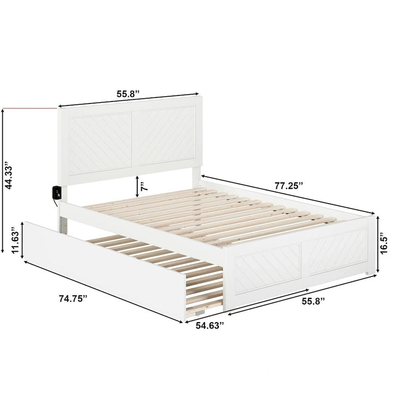 Canyon Full Platform Bed with Matching Footboard & Full Trundle