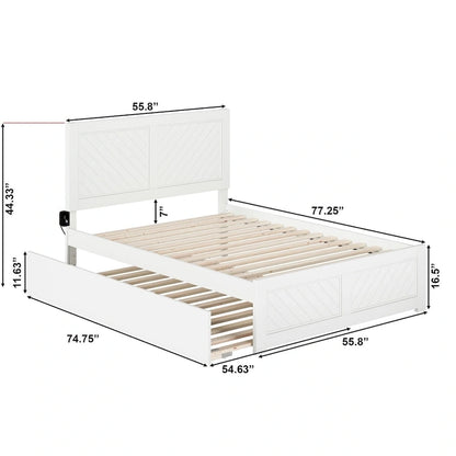 Canyon Full Platform Bed with Matching Footboard & Full Trundle