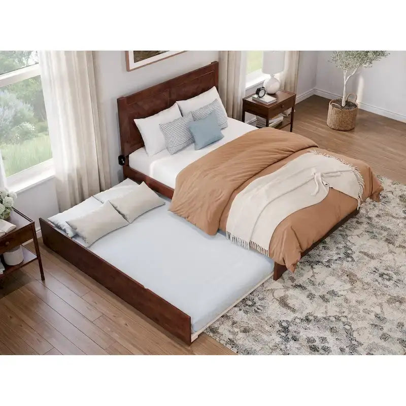 Canyon Full Platform Bed with Matching Footboard & Full Trundle