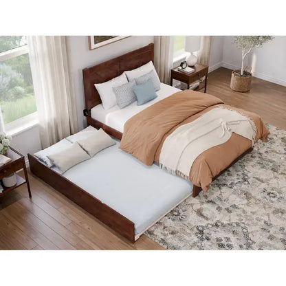 Canyon Full Platform Bed with Matching Footboard & Full Trundle