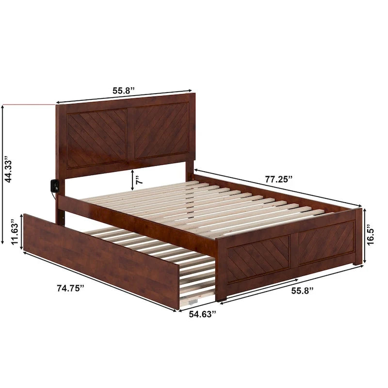 Canyon Full Platform Bed with Matching Footboard & Full Trundle