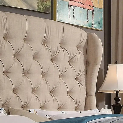 Moser Bay Furniture Feliciti Tufted with Wings Upholstery Headboard, Queen Size, Grey